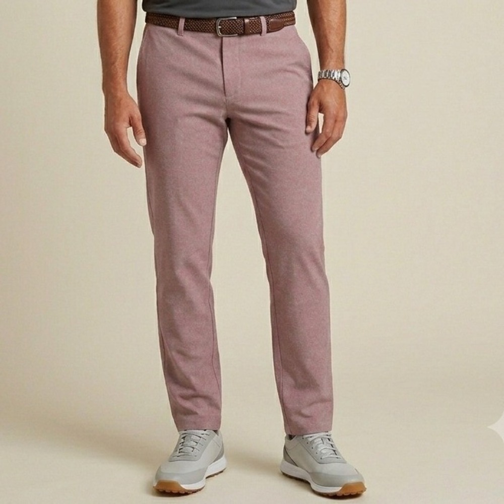 Bonobos‎ Golf Pants Mens 34x30 Athletic Fit Heathered Rose Pink GPT10923A